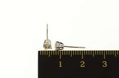 14K White Gold 0.58 Ctw Round Diamond Classic Solitaire Earrings