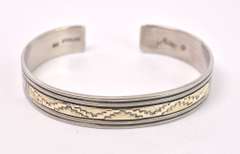 Sterling Silver Bracelet with 14K Yellow Gold Accents