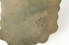 Sterling Silver Oval Blue Lace Agate Scroll Design Statement Pendant