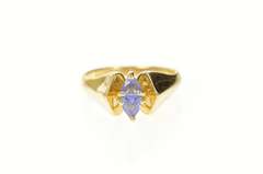 10K Yellow Gold Trillion Tanzanite Two Stone Statement Ring