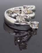 Three Diamond Bypass Ring