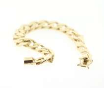 Handmade Italian 14k Gold Contemporary Curb Chain Bracelet