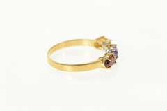 14K Yellow Gold Amethyst Citrine Diamond Garnet Band Ring