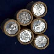 Lot Of 120 Unsearched Uncirculated Canadian Half Dollars In Brink's Rolls