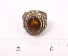 Fire Agate Ring in Sterling Silver