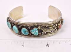 Vintage Native American Inspired Bracelet in Sterling Silver
