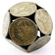 1970's 12 Coins Peso Paperweight