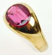 Men's 10K Synthetic Ruby Deco Ring, Size 11