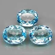 Matched! 3 piece 14.30ct full fire sky blue Topaz set