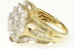 14K Yellow Gold 4.09 Ctw Round Diamond Cluster Bypass Ring