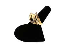 Aggressive Handmade Italian 14k Gold Panther Signet Ring