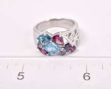 Colorful Gemstone Ring in Sterling Silver