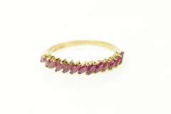 14K Yellow Gold Marquise Natural Ruby Wedding Band Ring