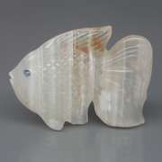 Gorgeous 34.87ct striped Agate and Sapphire carving