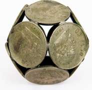 1970's 12 Coins Peso Paperweight