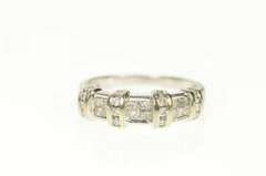 14K White Gold 0.56 Ctw Princess Diamond Wedding Band Ring