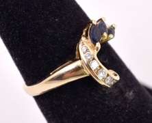 Brilliant Blue Sapphire and Diamond Bracelet in 14K Yellow Gold