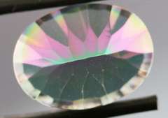 Concave cut 9.44ct rainbow Mystic Quartz
