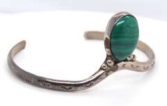 Sterling Silver Malachite Bangle