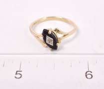 Onyx and Diamond Ring in Yellow Gold