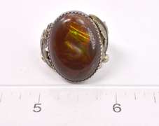 Vintage Fire Agate Ring in Sterling Silver