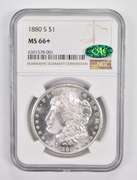 MS66+ 1880-S Morgan Silver Dollar - CAC - Graded NGC