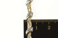 10K Yellow Gold 0.67 Ctw Two Tone Diamond Wavy Tennis Bracelet