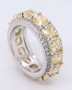 Sterling Silver Yellow Cubic Zirconia Band