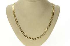 10K Yellow Gold 5.8mm Wide Classic Figaro Link Chain Necklace