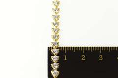 14K Yellow Gold Triangle Link Classic CZ Statement Tennis Bracelet
