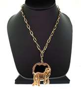 Relaxing 14k Gold Cubic Zirconia studded Panther Necklace with deep Onyx and Handmade Italian Cable Chain