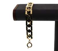 Modern 14k Gold Handmade Italian Curb Chain Bracelet