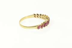 14K Yellow Gold Marquise Natural Ruby Wedding Band Ring
