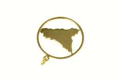 18K Yellow Gold Sicily Mediterranean Island Travel Charm/Pendant