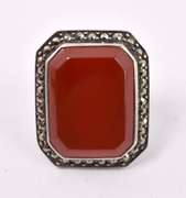 Red Gemstone Ring in Sterling Silver