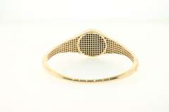 BRAND NEW! Handmade Italian 14k Gold and Onyx Panther Bangle Bracelet rimmed with Cubic Zirconias