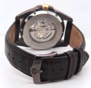 Bulova Sutton Classic Automatic Skeleton Dial Brown Leather Watch