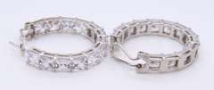 Sterling Silver Cubic Zirconia Hoop Earrings