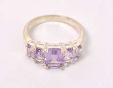 Purple Gemstone Ring in Sterling Silver