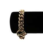 Stunning Handmade Italian 14k Gold Panther Curb Chain Bracelet