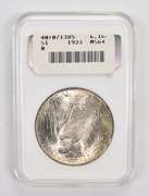 MS64 1923 Peace Silver Dollar - Graded NGC