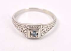 Lovely Aquamarine Ring in 14K White Gold