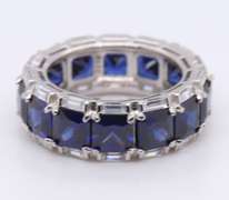 Navy Blue Cubic Zirconia Sterling Silver Band