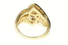 14K Yellow Gold 0.77 Ctw Diamond Encrusted Cluster Statement Ring