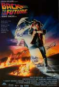 Back To The Future Cast x11 Michael J Fox Autographed 27x40 Poster ACOA