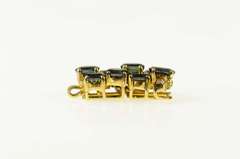 14K Yellow Gold Natural Sapphire Diamond Accent Bar Drop Pendant