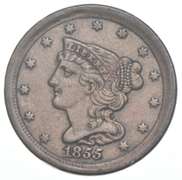 1855 Braided Hair Half Cent