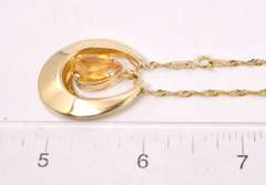 Sensational Citrine Pendant Necklace in 14K Yellow Gold