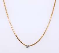 Fantastic Yellow Gold Bezel Set Diamond Station Necklace
