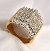 Wide Diamond Pyramid Ring